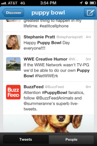 Celebrities and organizations chatter on Twitter about Animal Planet's Puppy Bowl.